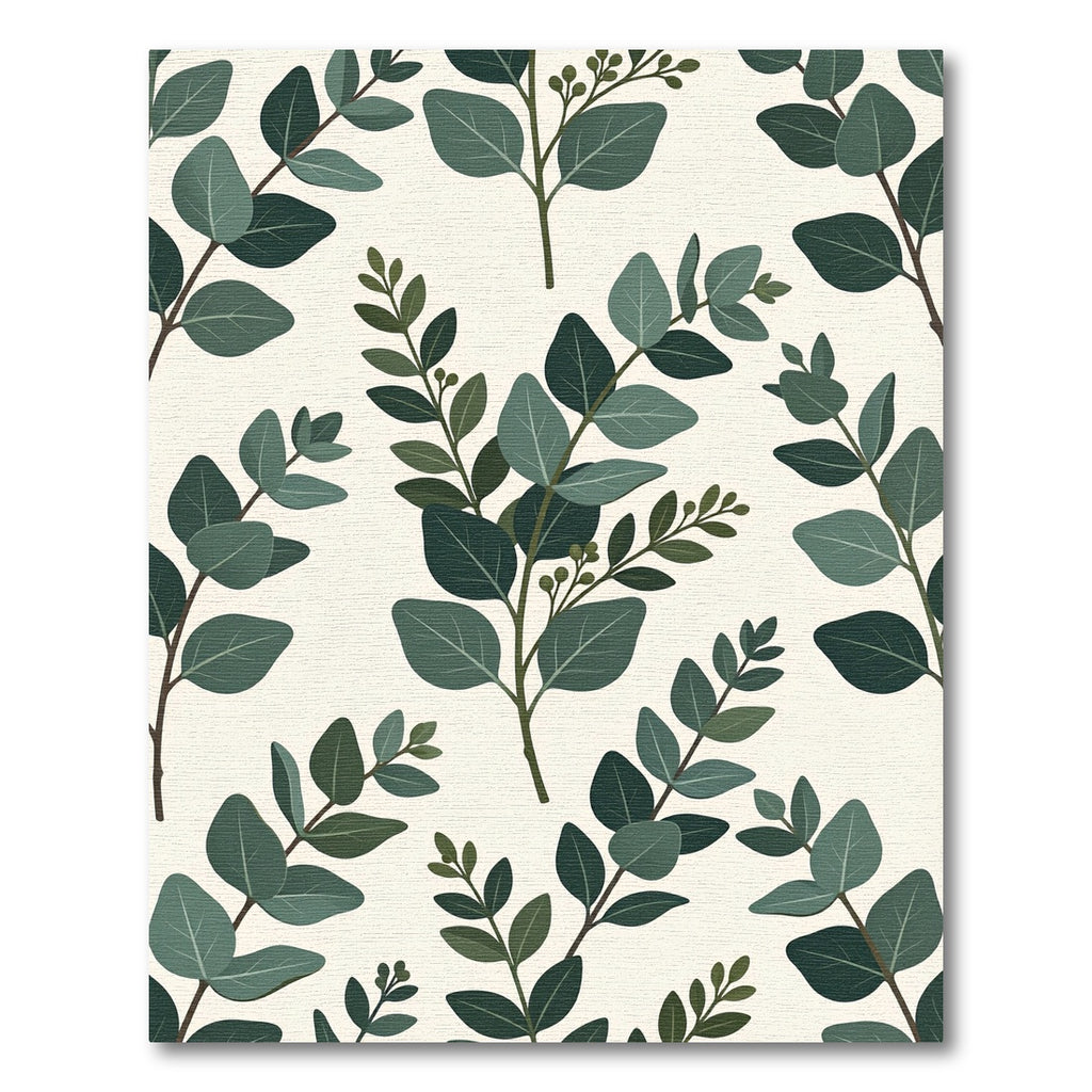 Botanical Eucalyptus Leaf Sage Foliage Rug