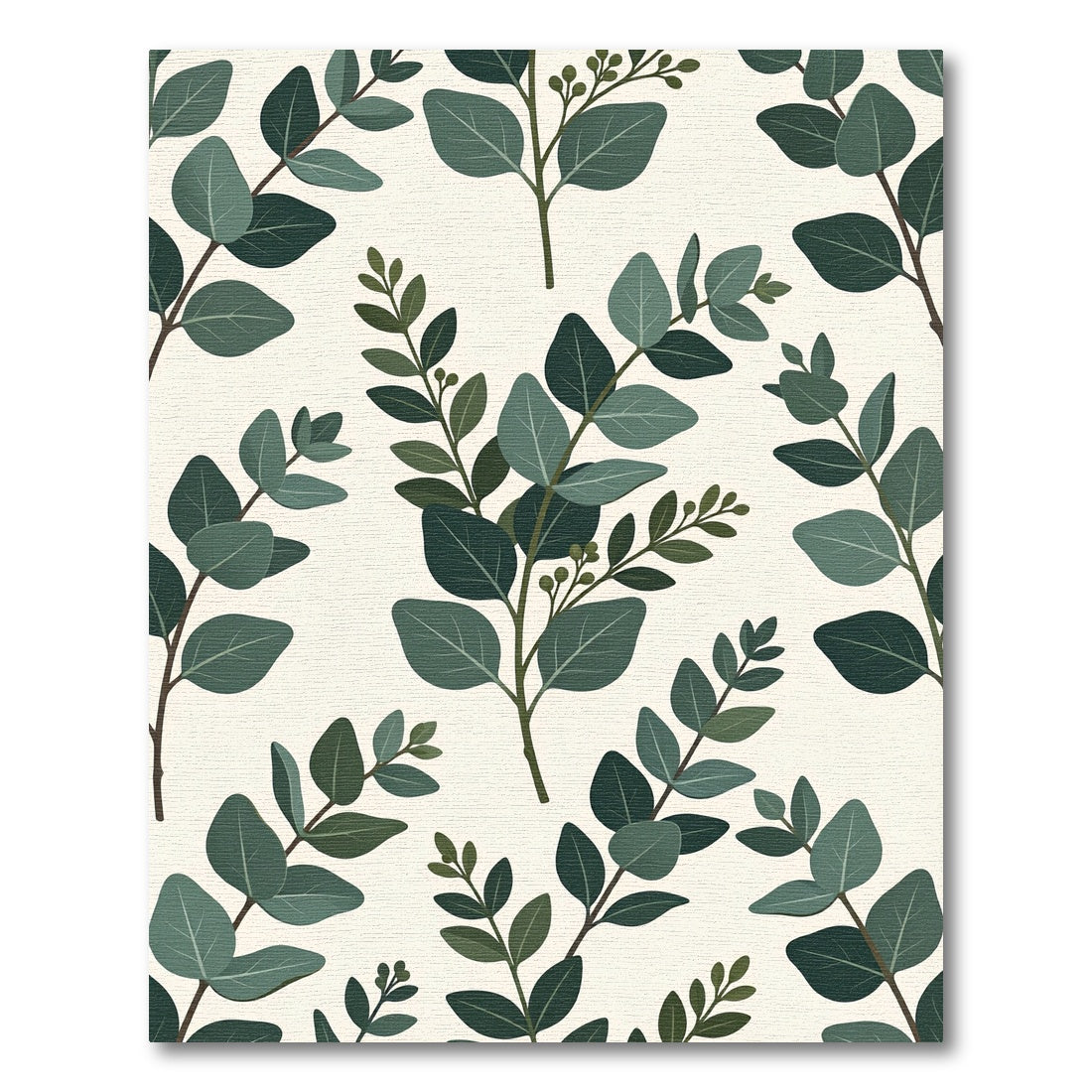 Botanical Eucalyptus Leaf Sage Foliage Rug