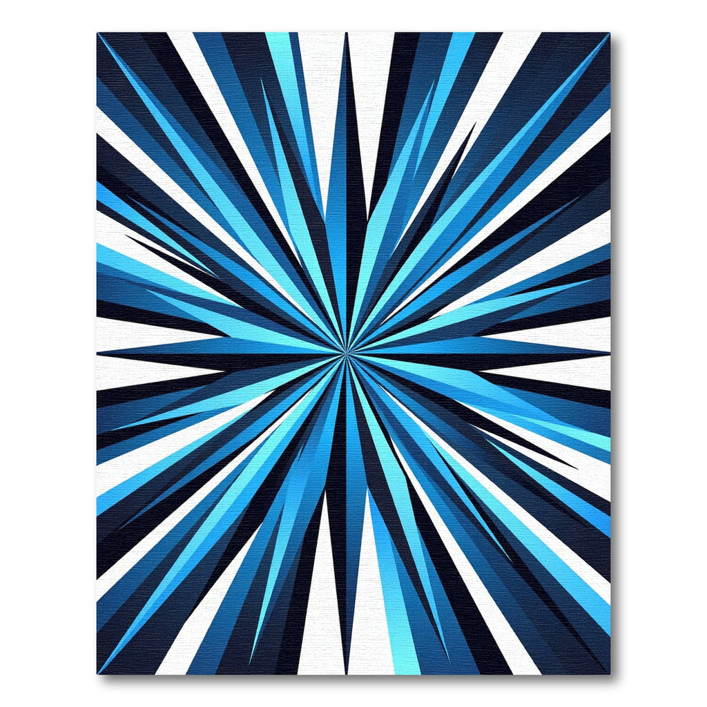 Radiant Azure Starburst Geometric Rug