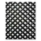 Modern Black Interlocking Geometric Lattice Rug