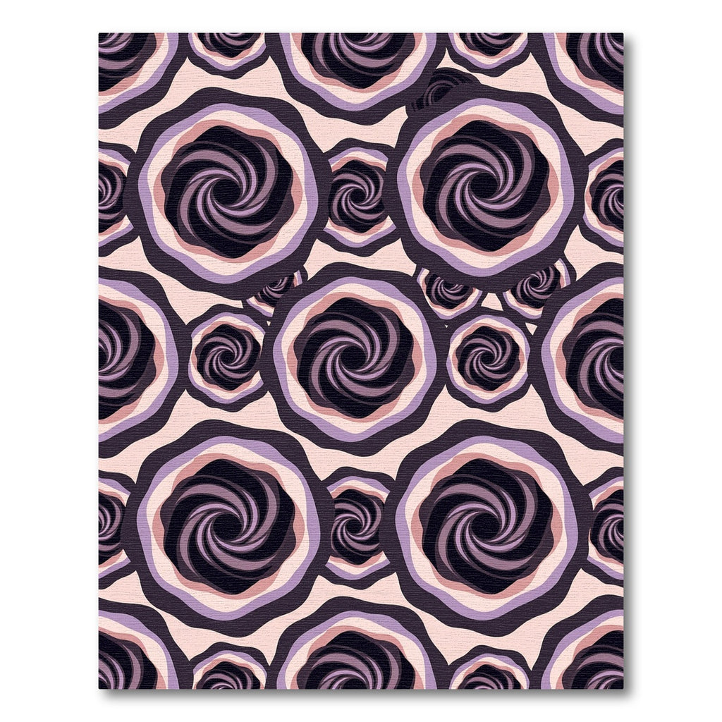 Deep Purple Swirl Rose Garden Rug