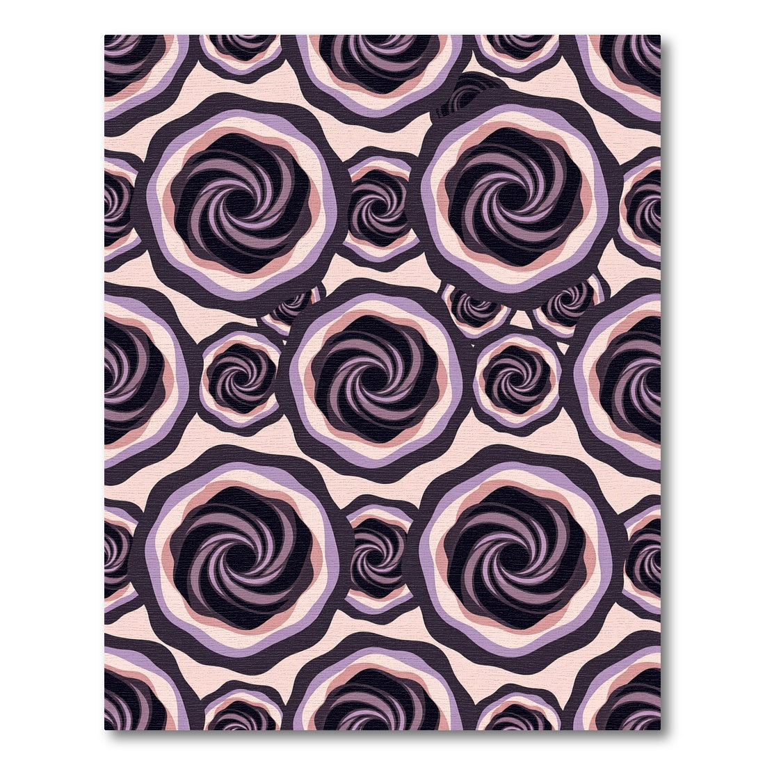 Deep Purple Swirl Rose Garden Rug