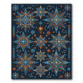 Celestial Starburst Orange Blue Medallion Rug