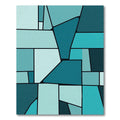 Modern Teal Geometric Block Rug