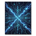 Neon Electric Circuit Nexus Glow Rug