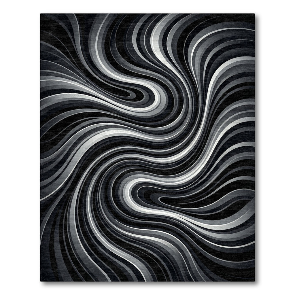 Monochromatic Swirl Abstract Lines Rug
