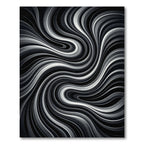Monochromatic Swirl Abstract Lines Rug