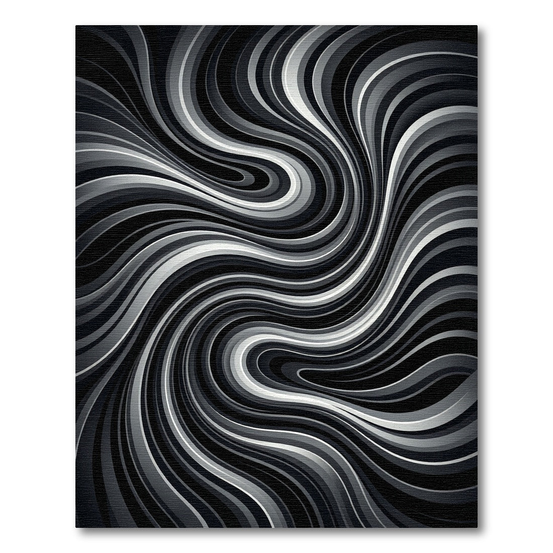 Monochromatic Swirl Abstract Lines Rug