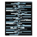 Modern Slate Blues Horizontal Bars Rug