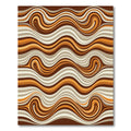Retro Warm Earth Swirl Stripe Rug
