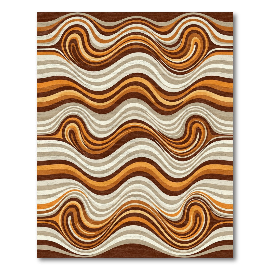 Retro Warm Earth Swirl Stripe Rug