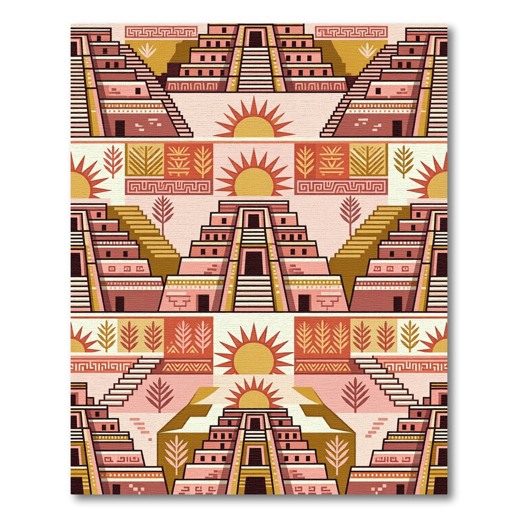 Terracotta Sun Stepped Pyramid Rug