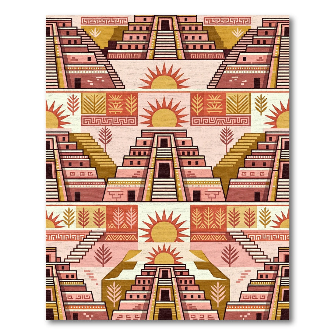 Terracotta Sun Stepped Pyramid Rug