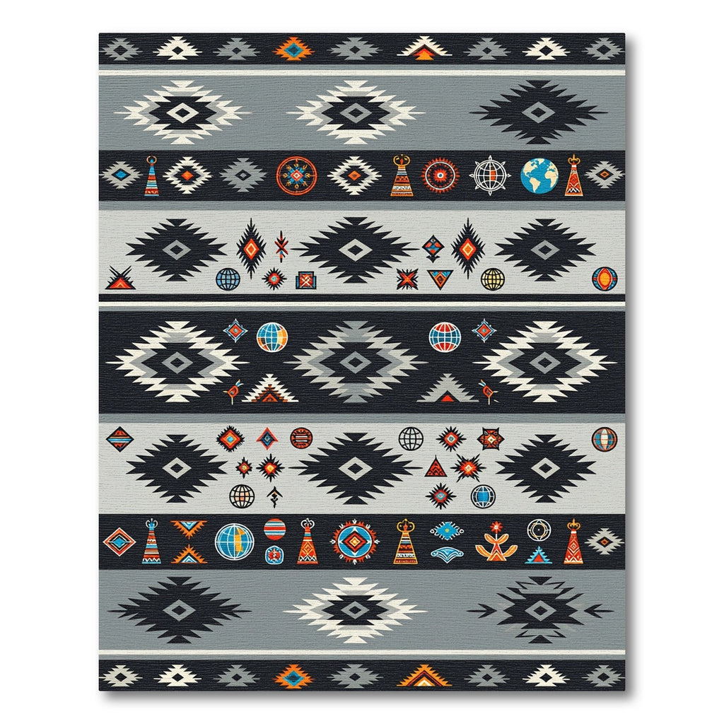 Navajo Inspired Geometric Southwest Medallion Rug