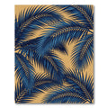 Lush Navy Tropical Palm Leaf Rug