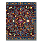 Crimson Lotus Paisley Garden Mandala Rug