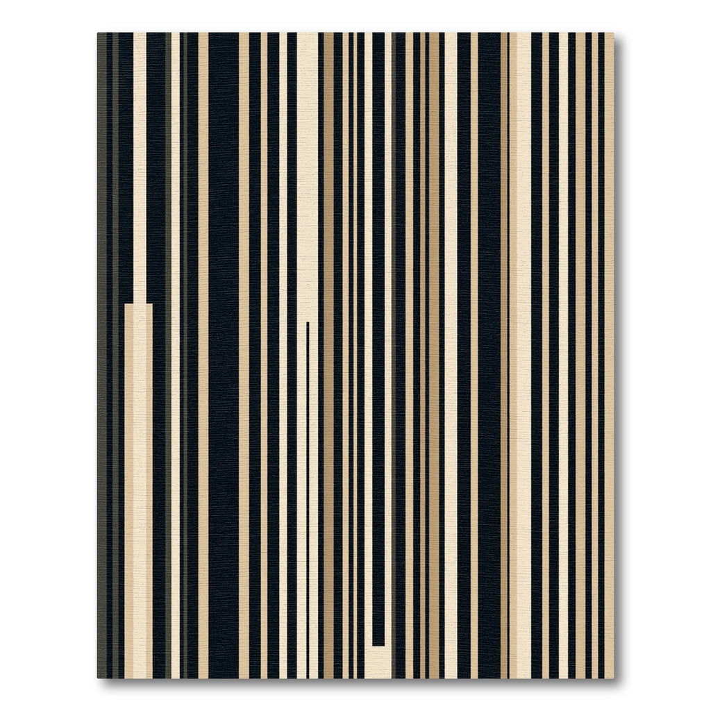 Classic Black Beige Vertical Stripe Rug