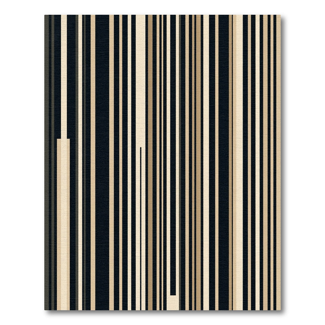 Classic Black Beige Vertical Stripe Rug