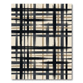 Brushstroke Plaid Black Gray Tan Rug