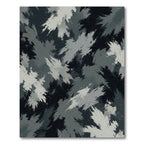 Monochrome Abstract Charcoal Brushstroke Textured Rug