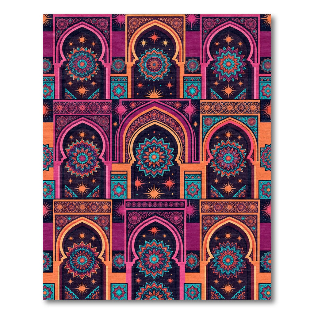Vibrant Arch Mandala Geometric Medallion Rug