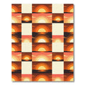Retro Sunset Horizon Squares Rug