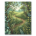 Enchanted Green Meadow Path Forest Rug