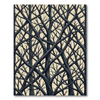Sinuous Charcoal Branch Interwoven Forest Rug