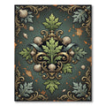 Ornate Green Acanthus Shell Damask Rug