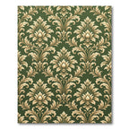 Emerald Golden Damask Floral Scroll Rug