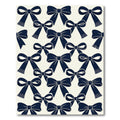 Navy Blue Elegant Ribbon Bows Rug