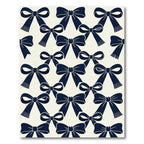 Navy Blue Elegant Ribbon Bows Rug