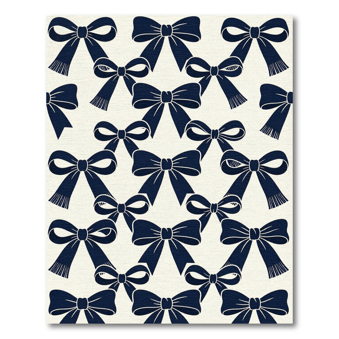 Navy Blue Elegant Ribbon Bows Rug