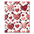 Pink Red Heart Arrow Kissy Face Rug