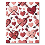 Pink Red Heart Arrow Kissy Face Rug