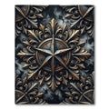 Ornate Black Gold Star Medallion Rug