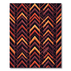 Geometric Amber Chevron Abstract Composition Rug