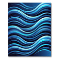 Luminous Blue Abstract Flowing Waves Rug