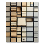 Neutral Tones Stacked Boxes Texture Rug