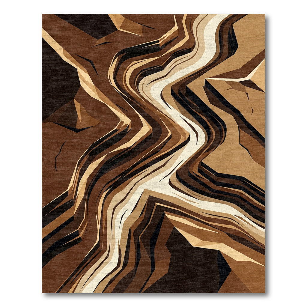 Abstract Earthen Layered Wave Rug