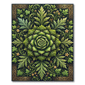 Ornate Verdant Botanical Rose Medallion Rug