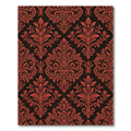 Ornate Red Black Damask Medallion Rug