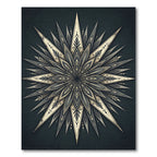 Radiant Gold Starburst Mandala Rug