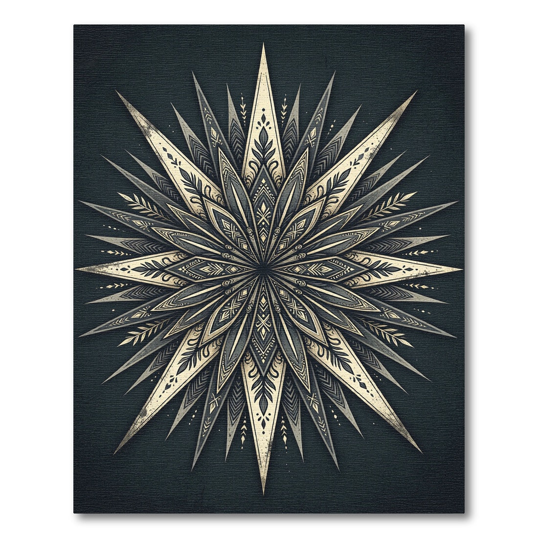 Radiant Gold Starburst Mandala Rug