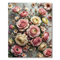 Pink Ivory Rose Bouquet Arrangement Rug
