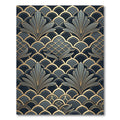 Art Deco Gold and Charcoal Fan Rug