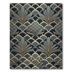 Art Deco Gold and Charcoal Fan Rug