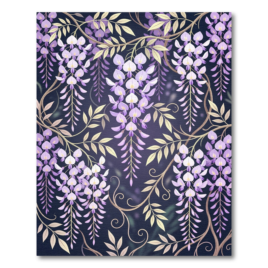 Elegant Purple Wisteria Cascading Floral Rug