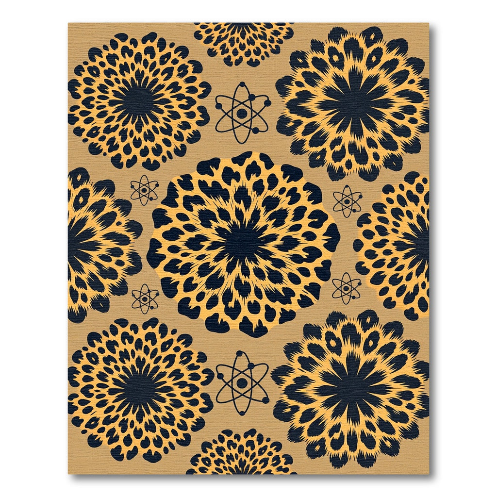 Golden Leopard Bloom Atomic Round Rug