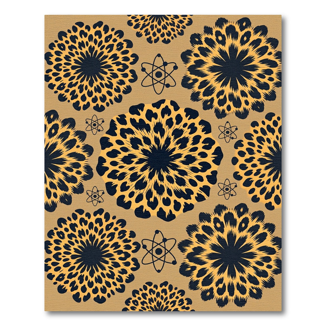 Golden Leopard Bloom Atomic Round Rug